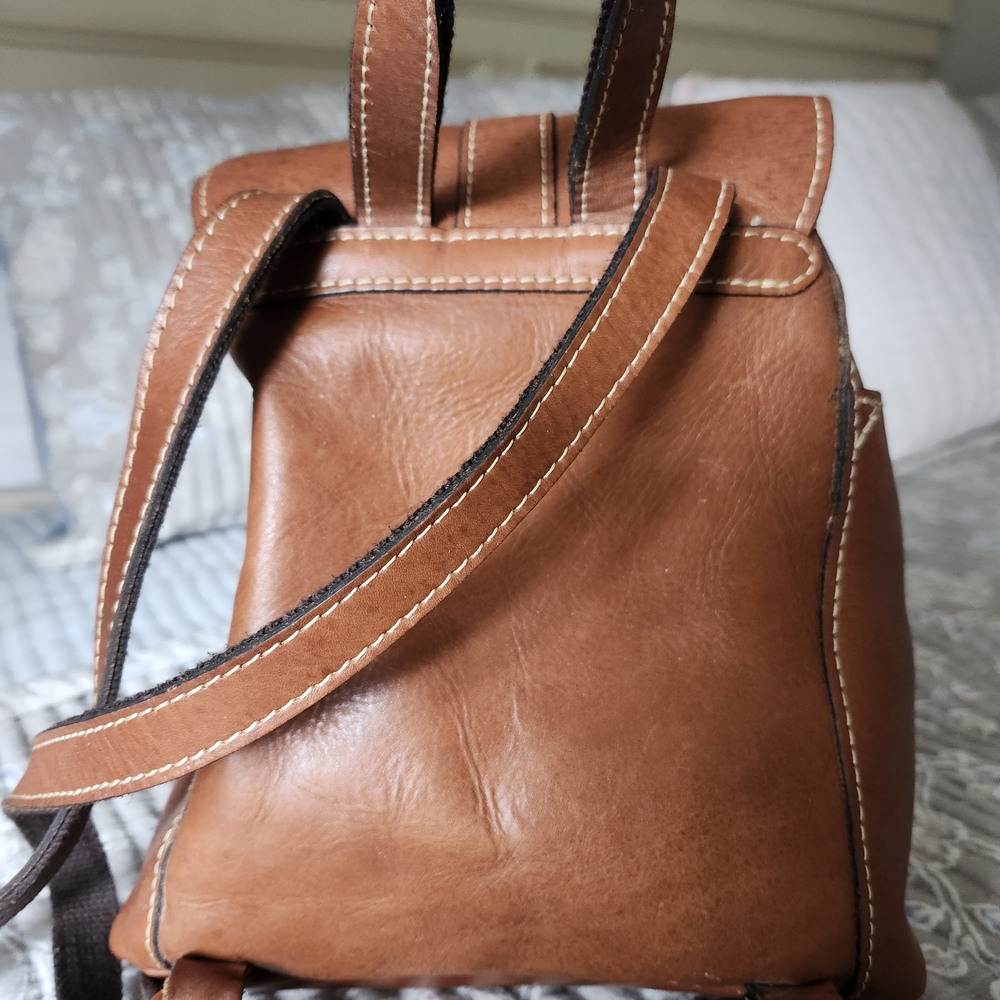 Patricia Nash Tan Leather Backpack - Picture 4 of 9